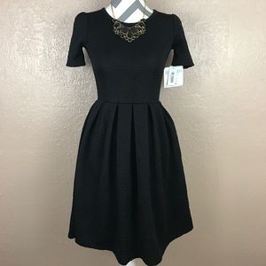 LuLaRoe Black Embossed Amelia Dress